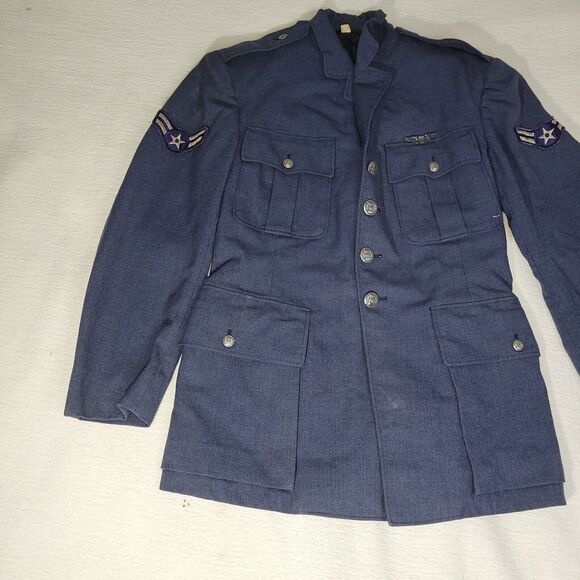 Vintage Military Coat Sz 41 Air Force Blue Dress Uniform Wool Polyester USAF AF - Picture 5 of 16